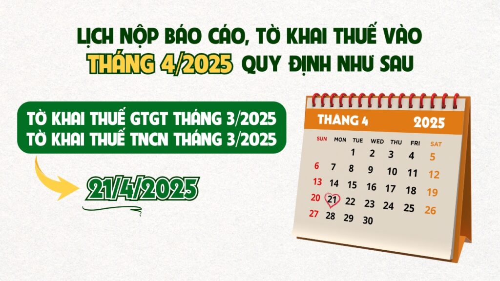 lịch nộp báo cáo thuế