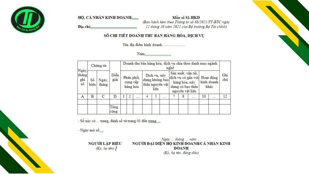 sổ sách kế toán hộ kinh doanh